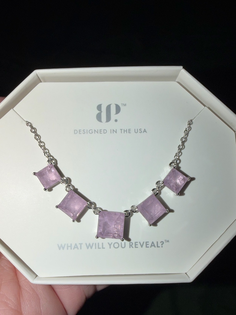 Bomb Party RETRO Necklace-Simply You and I Purple Kunzite on Rhodium RBP8846
